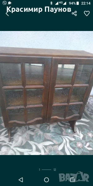 Ретро витрина-дърво и стъкло ., снимка 1
