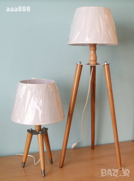 Комплект настолна лампа и лампион триподи, снимка 1