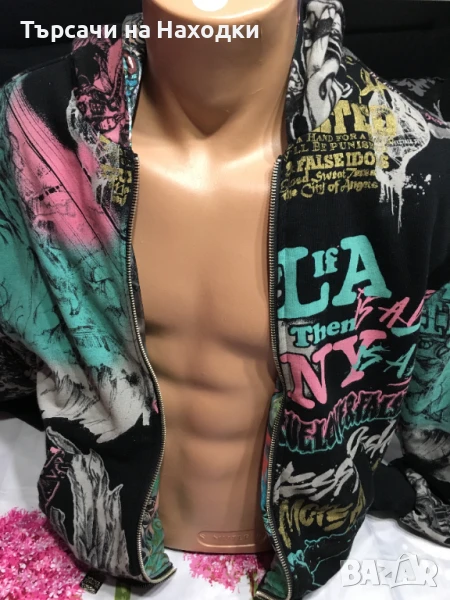 Яке блуза с качулка и цип TLFI True Love False Idols S Small Black, снимка 1