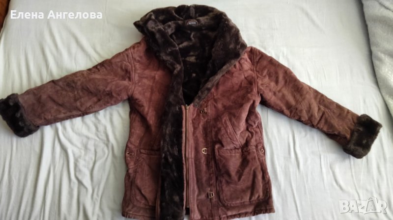 Кожено яке, палто, велур, кафяво "Gallery" №40, снимка 1