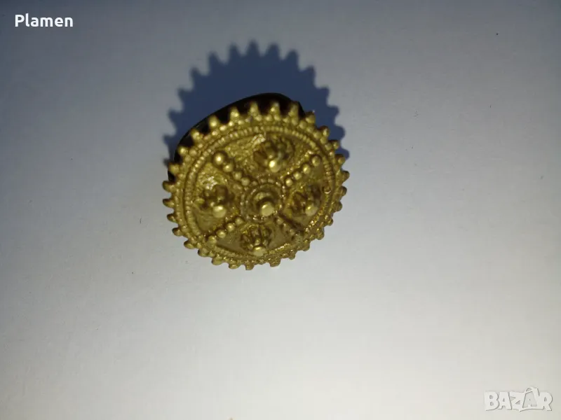 Стар възрожденски месингов пръстен , снимка 1