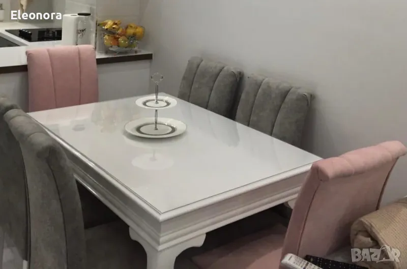 Разтегателна трапезна маса с 6 стола , снимка 1