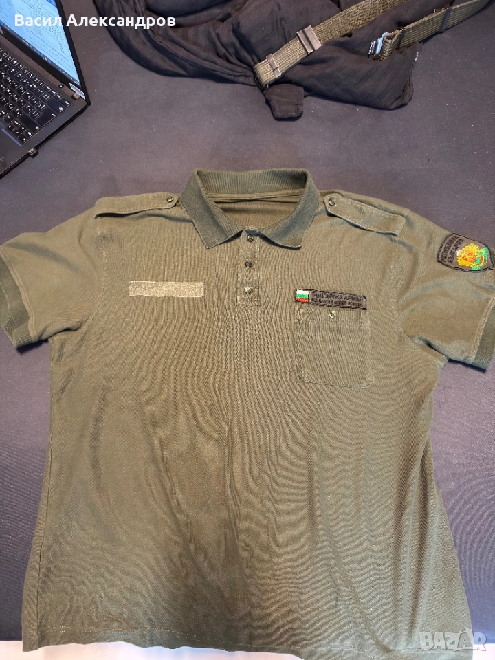 Военна тениска с яка, снимка 1