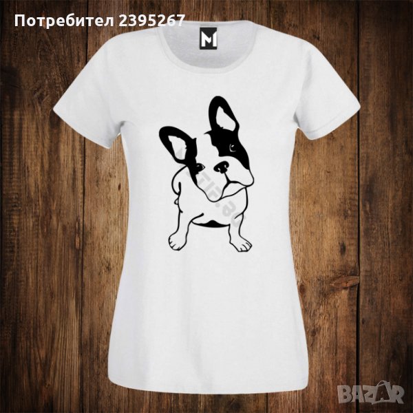 Дамска тениска с щампа куче френски булдог, снимка 1
