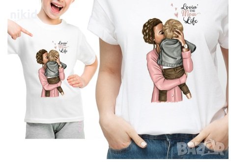 Детска тениска mom Майка и син дете момче, снимка 1