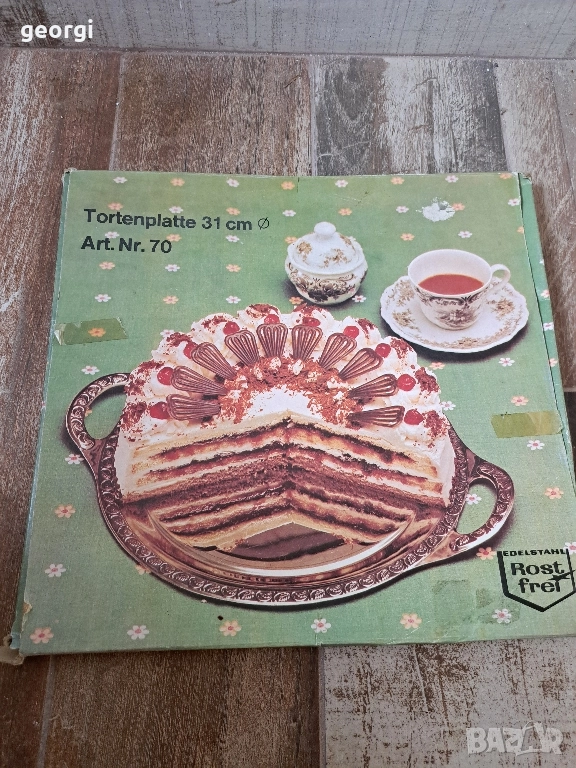 немско плато за торта от неръждаема стомана 11/6, снимка 1