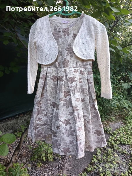 Официална рокля на цветя с болеро , снимка 1