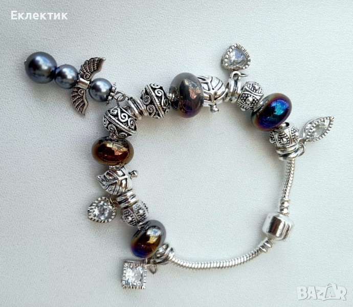 Гривна тип Пандора с ангел, снимка 1