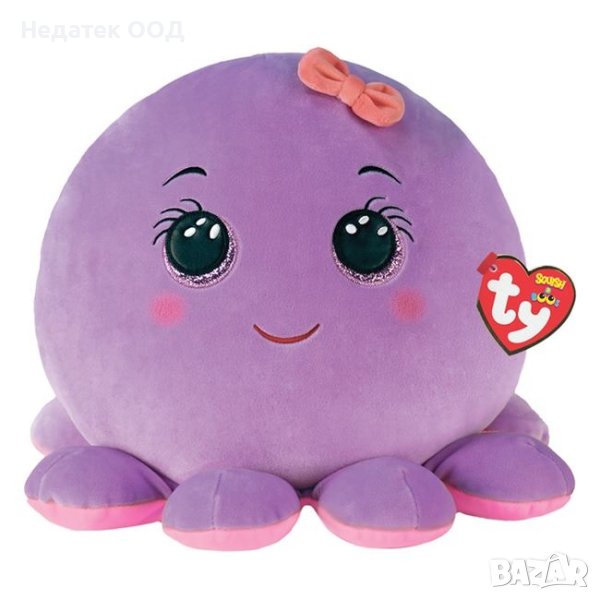 Плюшена играчка, октопод, Squishy Beanies, лилав, 25 см, снимка 1
