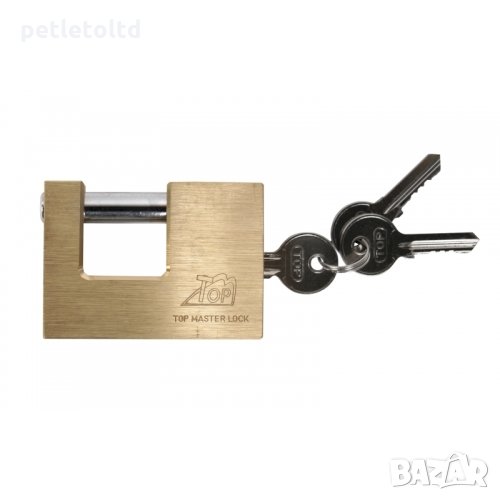 Катинар месинг 80 мм с рамо от закалена стомана с хромирано покритие, устойчив на срязване, снимка 1