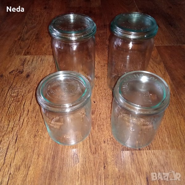 Стари стъклени буркани с капачки , снимка 1
