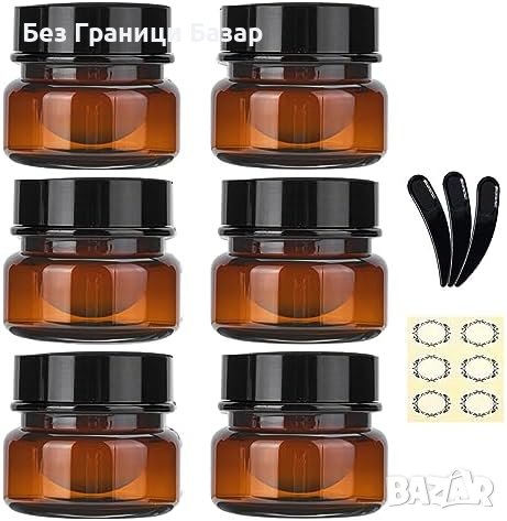 Нови 6 броя x 30 мл Пластмасови Буркани за Многократна Употреба, снимка 1
