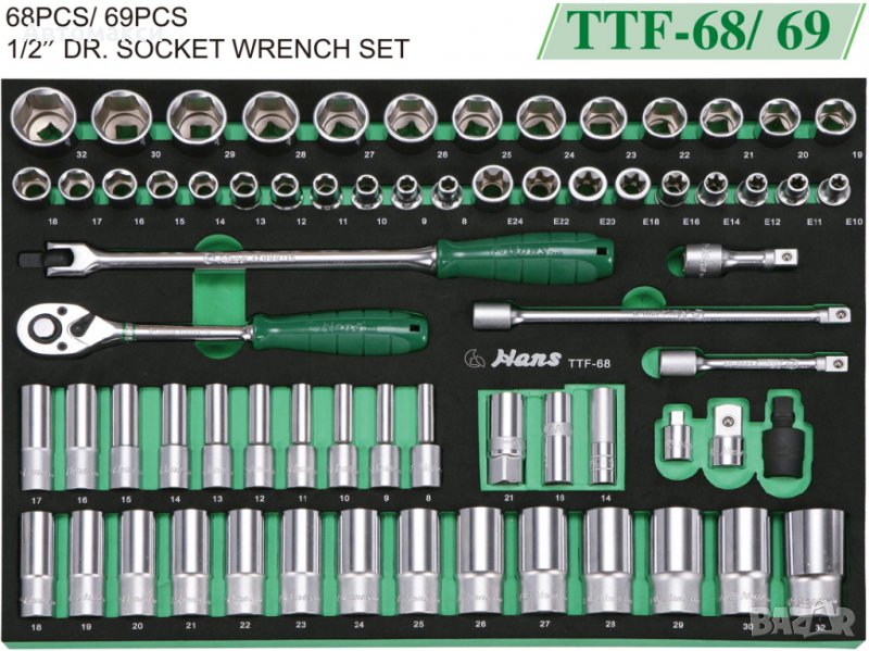 К-т 1/2” за количка за инструменти Ханс, снимка 1