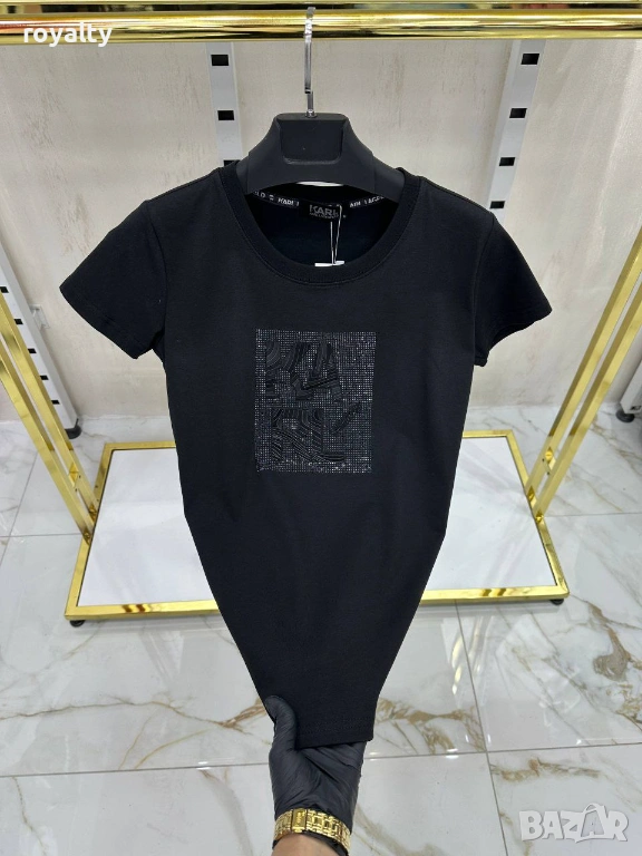 Karl Lagerfeld Черна Дамска Тениска , снимка 1