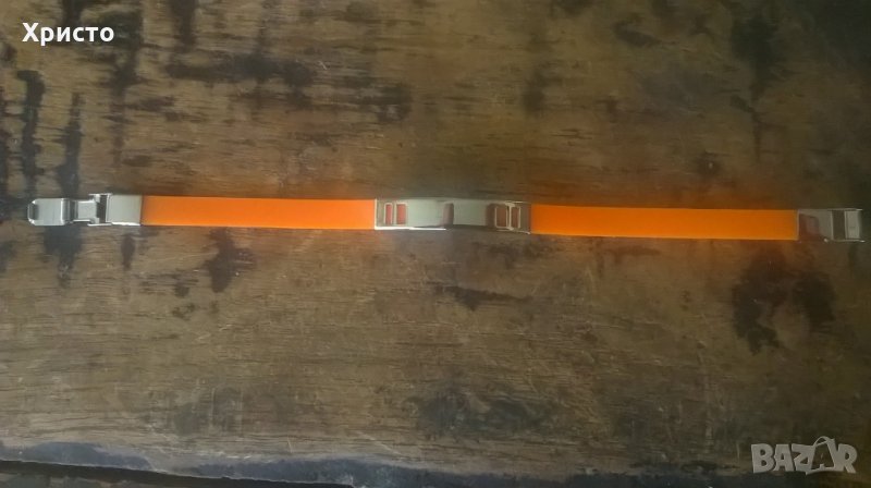 гривна силикон оранж и стомана дизайнерска, снимка 1