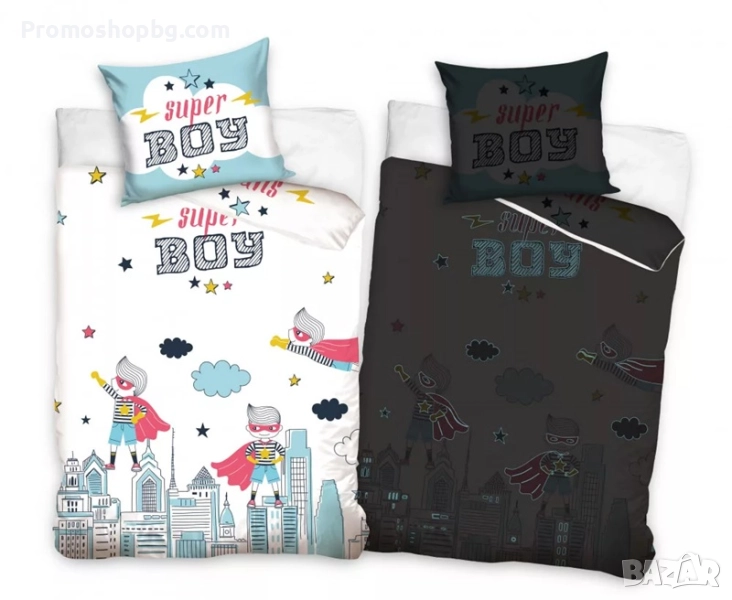 Детски спален комплект Super Boy, 100 % памук, 2 части, 140x200 см, снимка 1