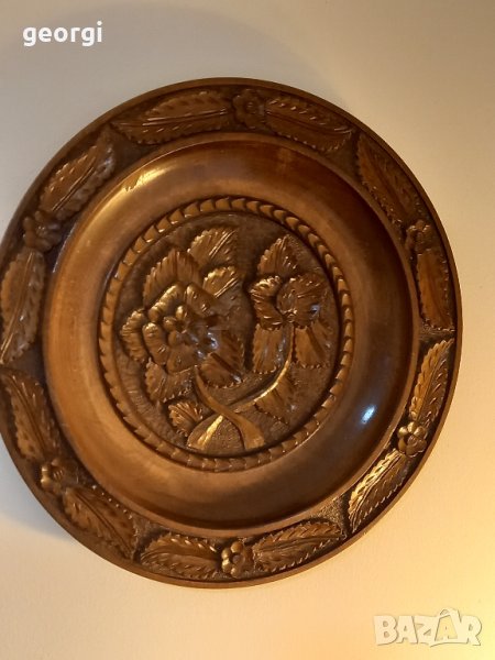дърворезбована чиния за стена , снимка 1