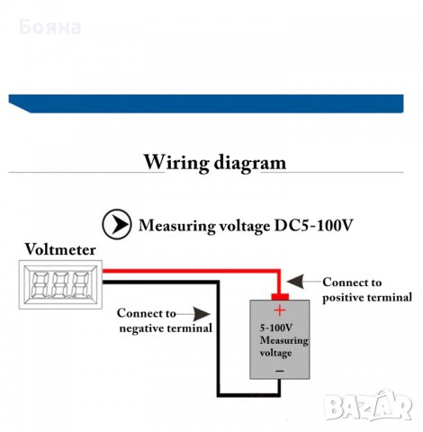 DC 4-100V  Двупроводен волтметър , снимка 4 - Аксесоари и консумативи - 38488424