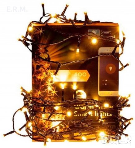 Коледно осветление коледни лампички LSC Smart Connect 400 led Warm 45 метра  умен дом автоматизация 