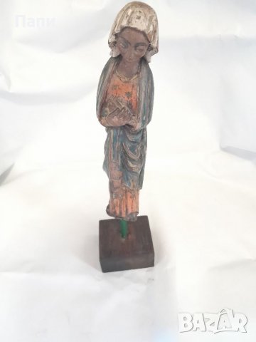 Дървена скулптура на Богородица от 19-ти век., снимка 2 - Антикварни и старинни предмети - 37378736