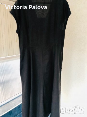 Черна рокля BEXLEYS WOMAN лен и вискоза, снимка 9 - Рокли - 32216359