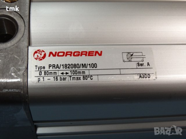Пневматичен цилиндър Norgren PRA-182080/M/100, снимка 4 - Хидравлични и пневматични чукове - 28383541