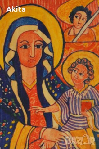 Коптска Богородица с Младенеца, снимка 2 - Икони - 27460261