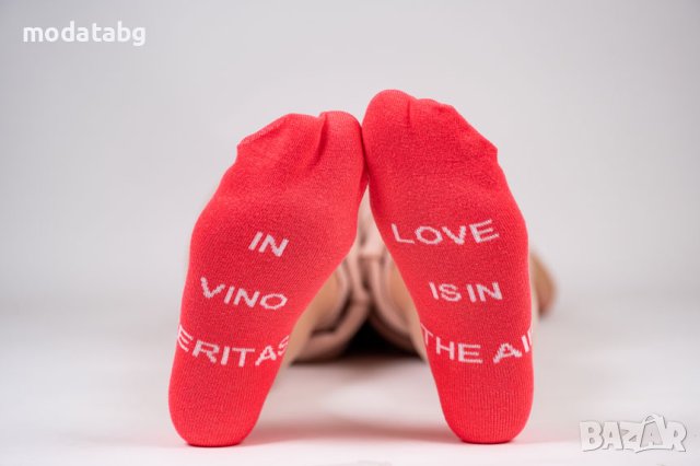 ЧОРАПИ ТЕРЛИК С НАДПИСИ ВИНО ДАМСКИ, снимка 3 - Дамски чорапи - 40859676
