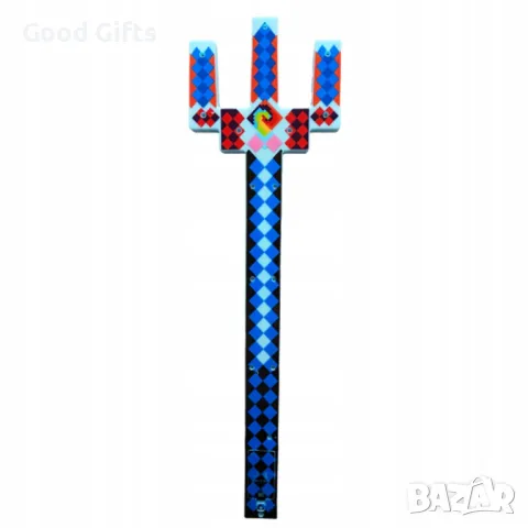Голям LED Светещ Тризъбец Майнкрафт Minecraft, 55см Музикален Пикселизиран Minecraft Тризъбец, снимка 3 - Други - 48762984