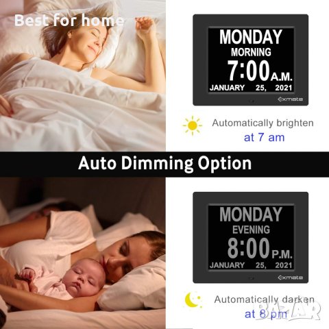 Цифров голям часовник -календар- фоторамка Exmate, снимка 8 - Други - 43510583