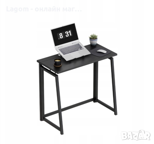 Сгъваемо бюро за компютър Ruhhy 26117 Черен, стил Лофт, снимка 6 - Бюра - 52562806