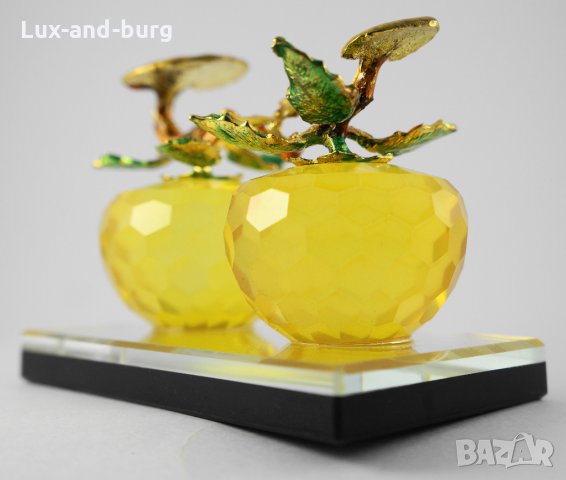Луксозен кристален ябълков дует, фасетиран, снимка 4 - Декорация за дома - 27066570