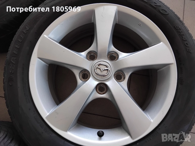 4бр. ал. джанти Mazda (оригинални) 5x114,3 , 6,5x16 , ET52,5 централен отвор 67,1мм, снимка 4 - Гуми и джанти - 51886573