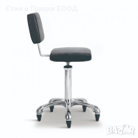 Козметичен/фризьорски стол - табуретка с облегалка Gordon B - черна/бяла 49/69 см, снимка 8 - Друго оборудване - 27114214