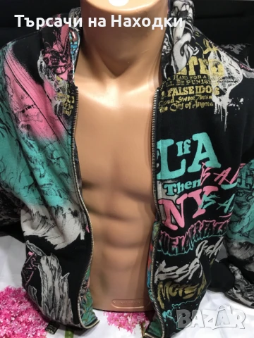 Яке блуза с качулка и цип TLFI True Love False Idols S Small Black