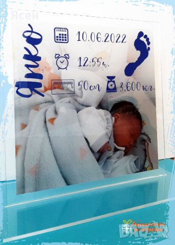 Бебешка визитка със снимка, акрилен плексиглас, снимка 7 - Декорация - 31934988