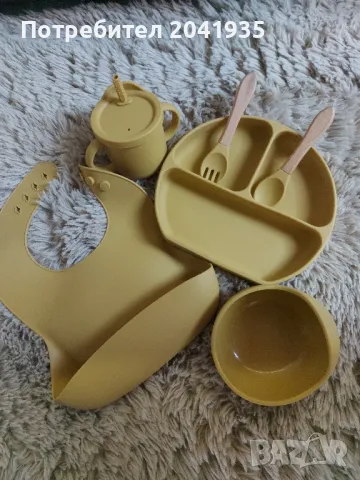 Бебешки комплект за хранене , снимка 2 - Прибори, съдове, шишета и биберони - 48990660