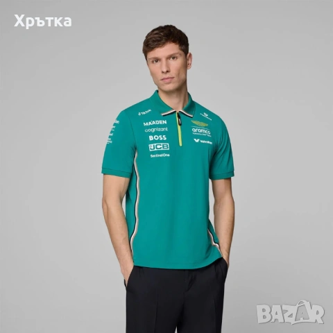 Aston Martin x Hugo Boss F1 Team Polo - Оригинална мъжка тениска с яка, снимка 4 - Тениски - 53477687