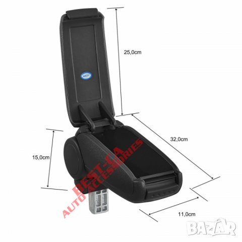 Текстилен черен подлакътник за Дачия Дъстър 2 / Dacia Duster Mk2 2018-, снимка 5 - Аксесоари и консумативи - 36746346