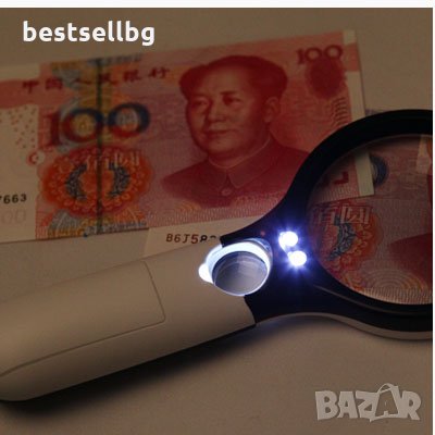 Ръчна лупа 3 LED осветление увеличение 3Х и 45Х офис четене микроскоп часовникарска златарска бижута, снимка 3 - Други инструменти - 9636611