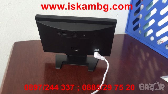 Настолен часовник с голям дисплей, термометър и влагомер - 8082, снимка 8 - Други - 26837707