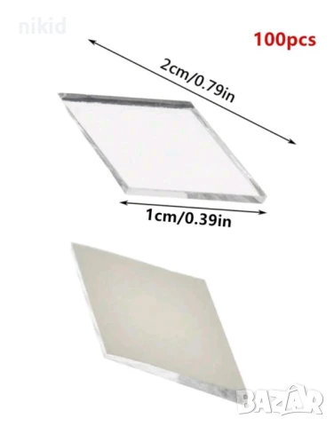100 бр ситни ромбове мозайка огледални стъкълца самозалепващи за украса и декорация, снимка 4 - Други - 50605916