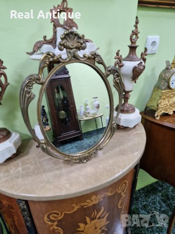 Прекрасно много красиво антикварно френско бронзово огледало , снимка 3 - Антикварни и старинни предмети - 43831318