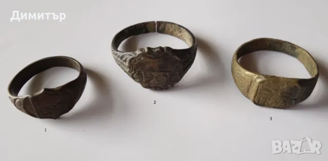 Три стари мъжки пръстени, снимка 2 - Антикварни и старинни предмети - 48994797