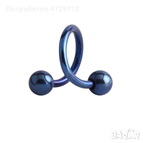 Стоманен пиърсинг бял златен син черен лилав, снимка 10 - Обеци - 53463460