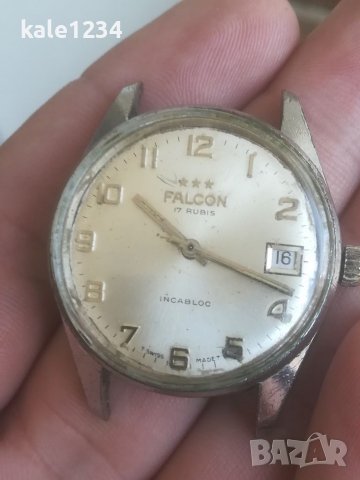 Швейцарски часовник FALCON. 17rubis. Vintage watch. Swiss made. Механичен механизъм. Мъжки часовник , снимка 5 - Мъжки - 39638518