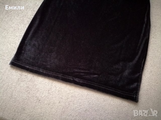 Нова къса дамска еластична кадифена рокля в черен цвят р-р S, M, L, снимка 7 - Рокли - 43931544