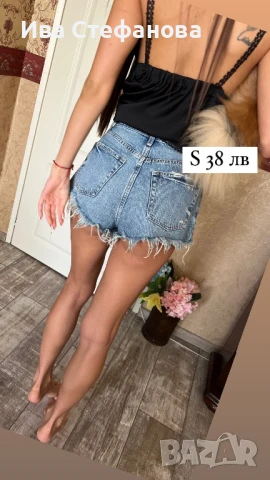 Дънкови дънкени нови къси панталони накъсани zara Zara Зара , снимка 4 - Къси панталони и бермуди - 36128617