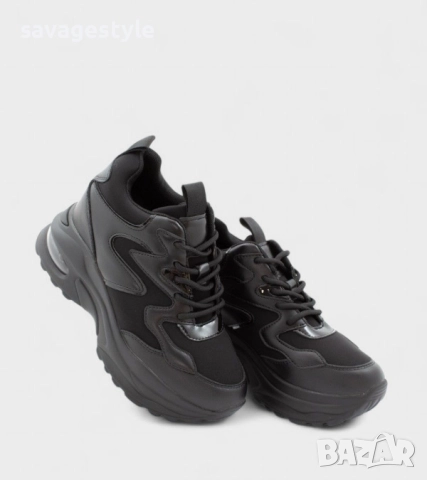 Дамски маратонки с висока подметка и връзки , снимка 2 - Маратонки - 51960758