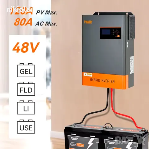 Хибриден слънчев инвертор   6.2KW  паралелно до 12 единици, снимка 2 - Соларни лампи - 49174690